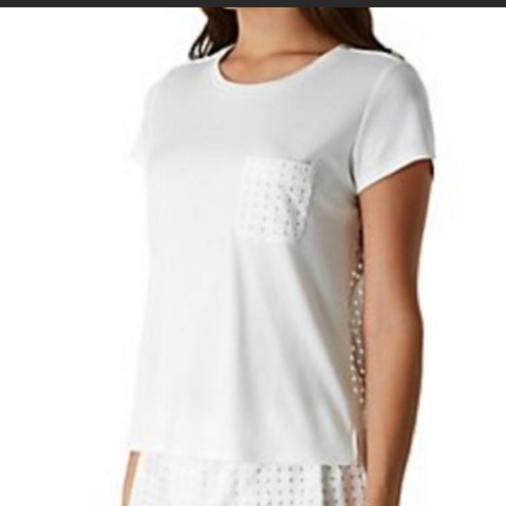 Kate Spade White Eyelet Pajama Top